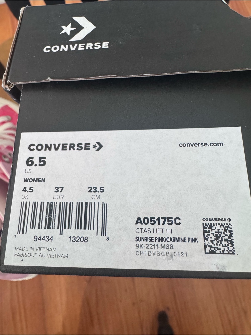 Converse All Star Lift Platform High Top Sneakers Sunrise Pink/Carmine Pink NIB - Picture 12 of 12